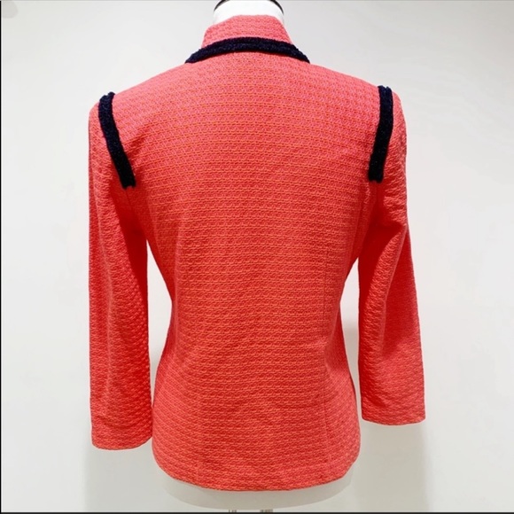 Misook coral gold buttons knit blazer jacket XSP - Picture 3 of 7